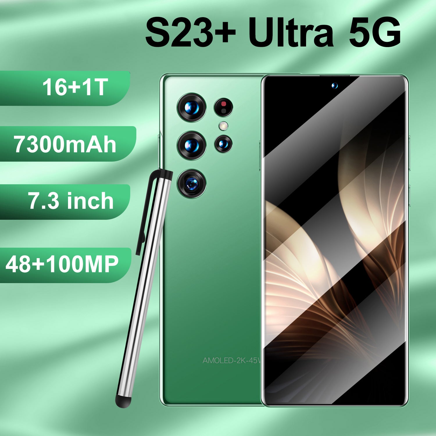 New Smart Cell Phone S23+ Ultra Dual Nano SIM Android Version Ready In Stock