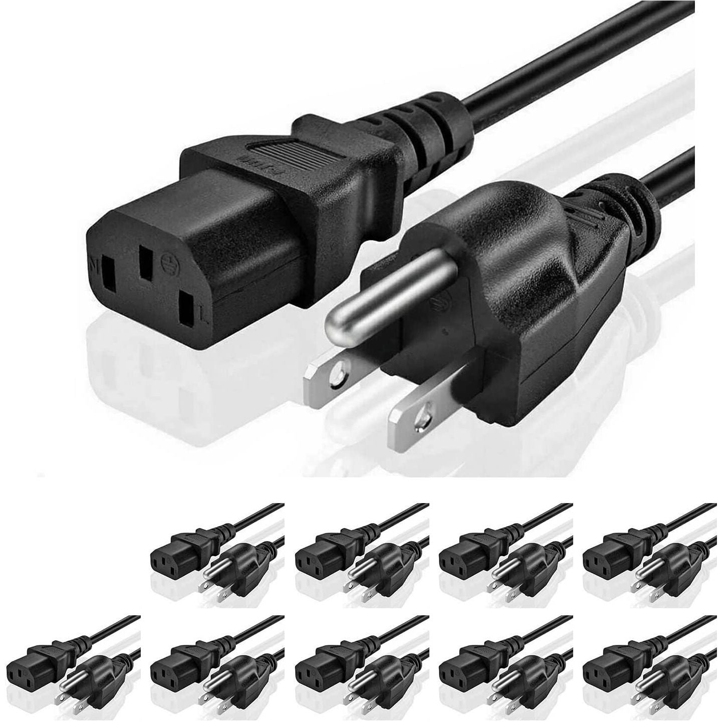 5Core Extra Long AC Wall Power Cord for Led TV Vizio Samsung 12 Feet 3 Prong PC 1002