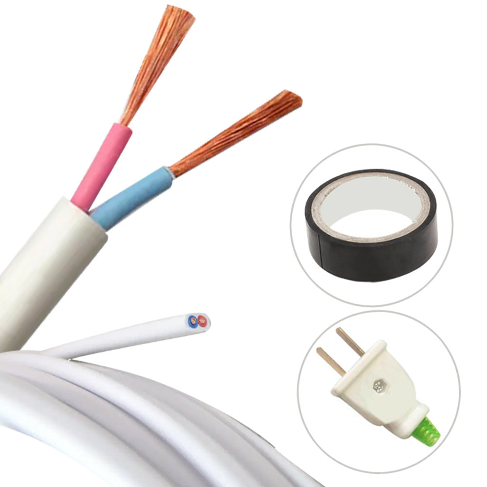 2 meters Electrical Wire 4 square White 2 Core for Voltage: 250V  power :5500W Electricity Wire Moorescarts