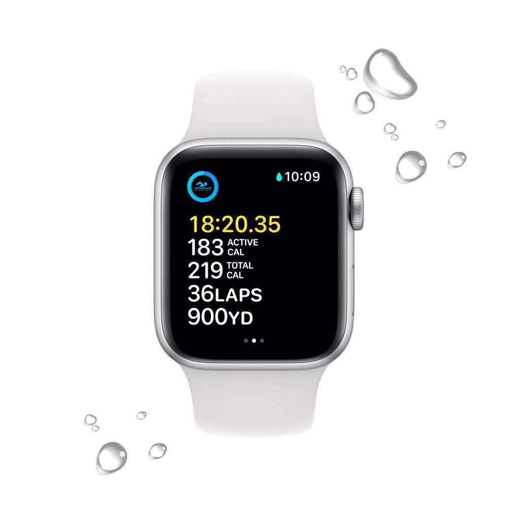 Apple Watch SE (2Nd Gen) GPS + Cellular 40Mm Silver Aluminum Case with White Sport Band - M/L