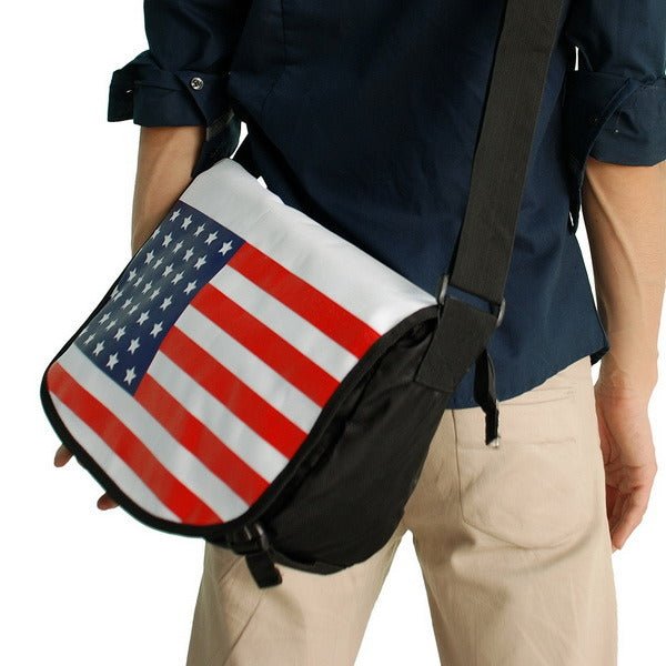 US Flag - Black Multi-Purposes Messenger Bag / Shoulder Bag - Moorescarts